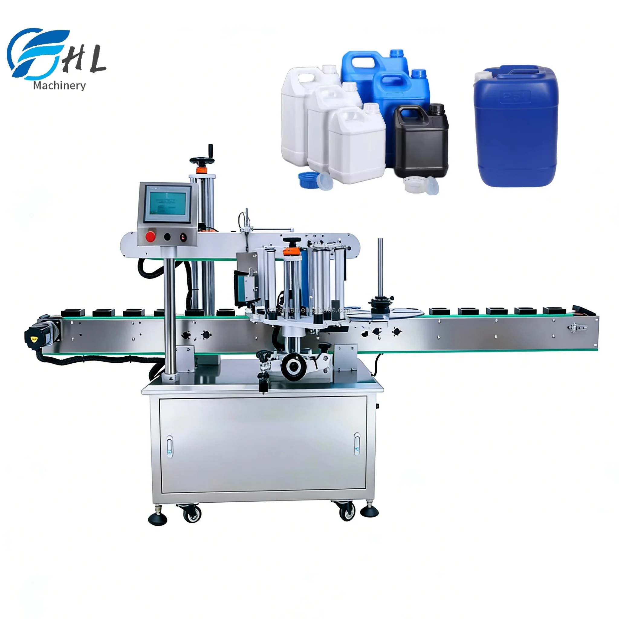 Automatic Labeling Machine for Square Plastic Bucket 4L 25L Liquid Package Barrel Wine Oil Jerry Can Product