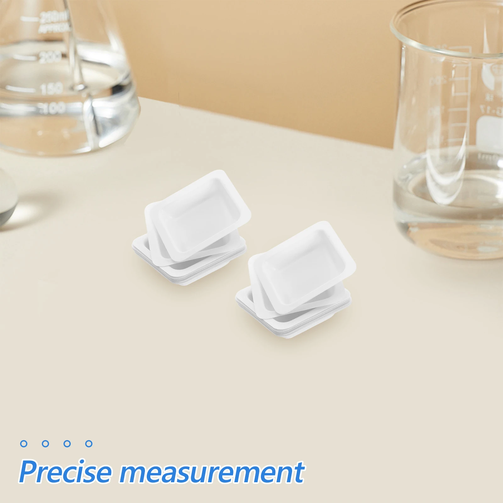 

50pcs Plastic Weighing Boats Square Trays Lab Weighing Dishes Anti-Static Powder Mixing Food Sample Containers Microwave