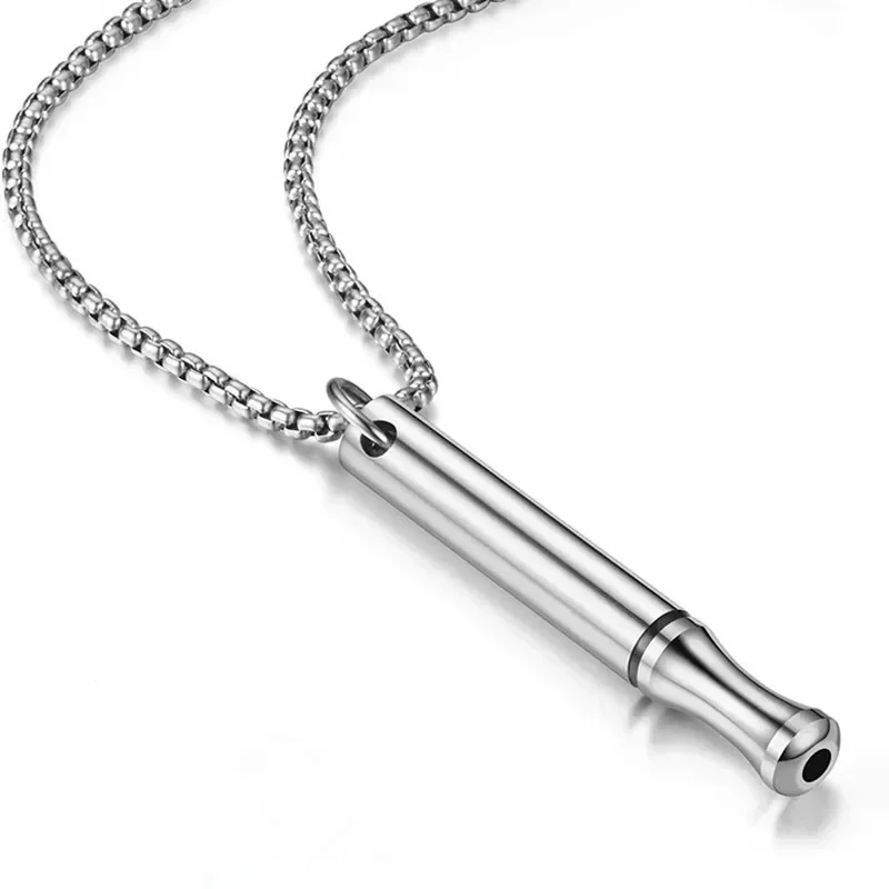 Stainless Steel Mindfulness Breathing Necklace Anxiety Meditation Pendant Relieve Stress Adjustment Tools Couple Party Jewelry