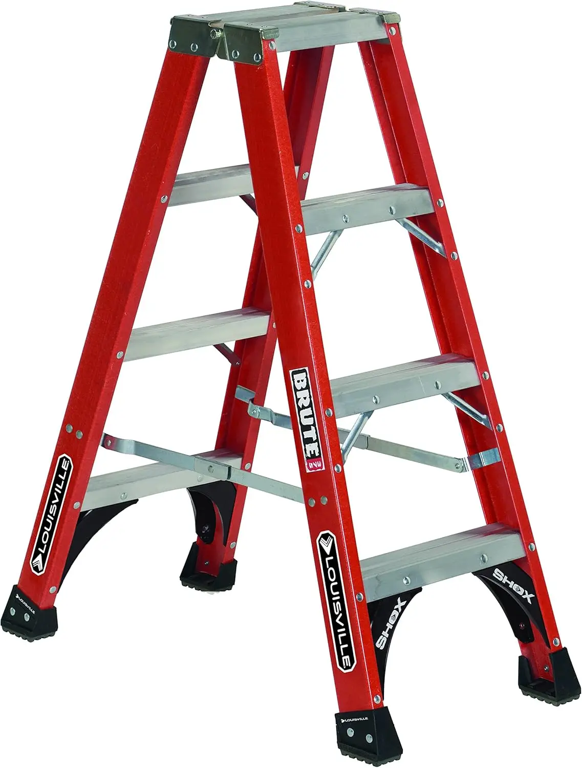 4-Foot Fiberglass Twin Front Step Ladder, 375-Pound Load Capacity, Type IAA, FM1404HD