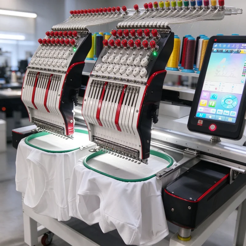 Industrial Computerized Cap T-shirt Embroidery Machine Automatic Flat Logo Embroidery Sewing Machine for Small Garment Workshop