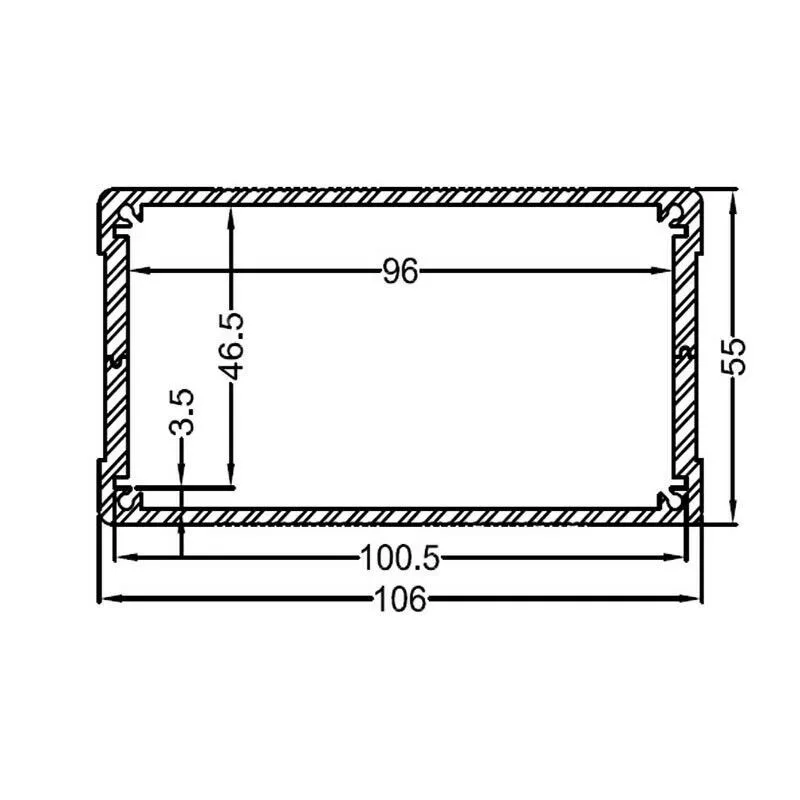 Aluminum Enclosure Case with Split Assembly and Heat Dissipation for DIY Electronics and Electronic Boards 200x106x55mm