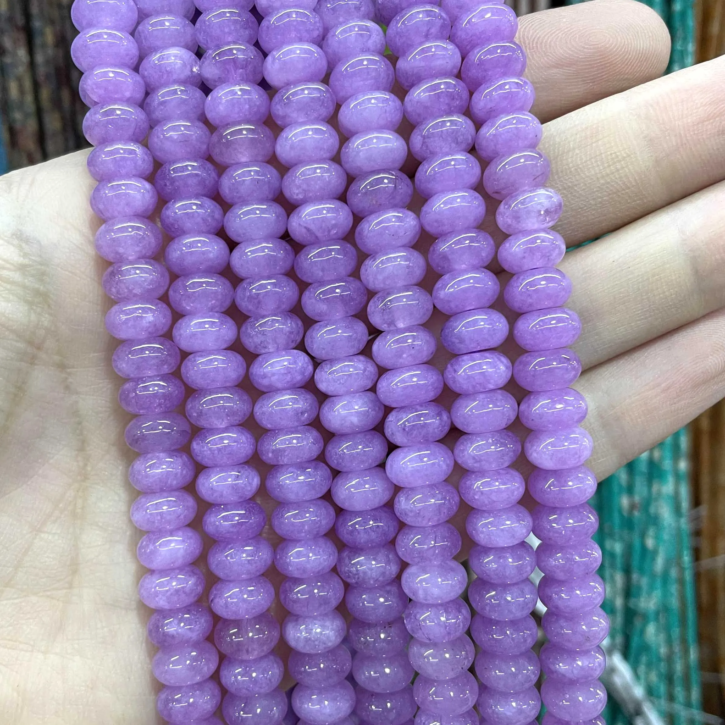 5*8mm Natural Stone Morganite Angelite Aquamarines Rondelle Round  Spacer Beads For Jewelry Making DIY Bracelet Accessories