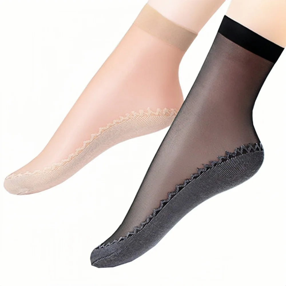 1/4/5/10 Pair women's stockings, short socks, cotton bottom sweat absorbing and non slip socks, flesh colored short stockings