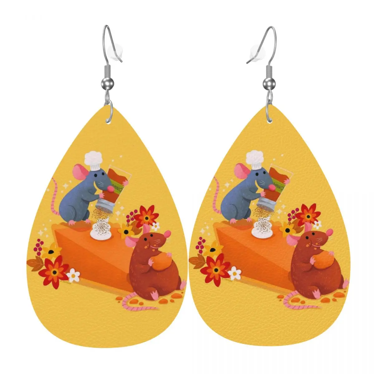 Custom Ratatouille Wallpaper PVC Leather Earrings Dangle Earrings Jewelry For Women For Wife Mother Gift