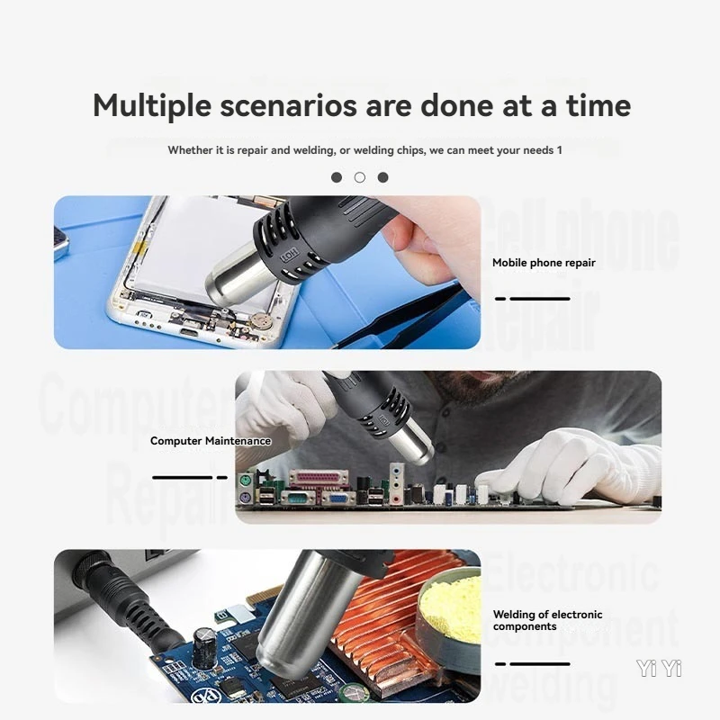 2 in 1 Hot Air Gun Soldering Station 700W LED Digital Display Rework Station for PCB SMD Phone Repair Welding Tool
