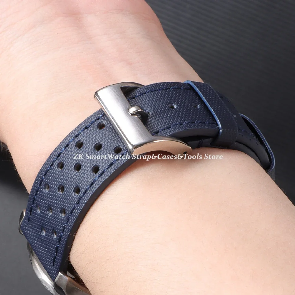 Premium Quality Nylon Sailcloth Watch Strap 18mm 20mm 22mm Band Waterproof Fabric Bands Quick Release Wristband Belt Accessories