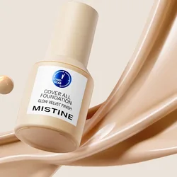 Mistine Liquid Oil-Free Foundation Makeup Base Long Wear Liquid Foundation Vegan Mineral Full Coverage Matte Finish For Face