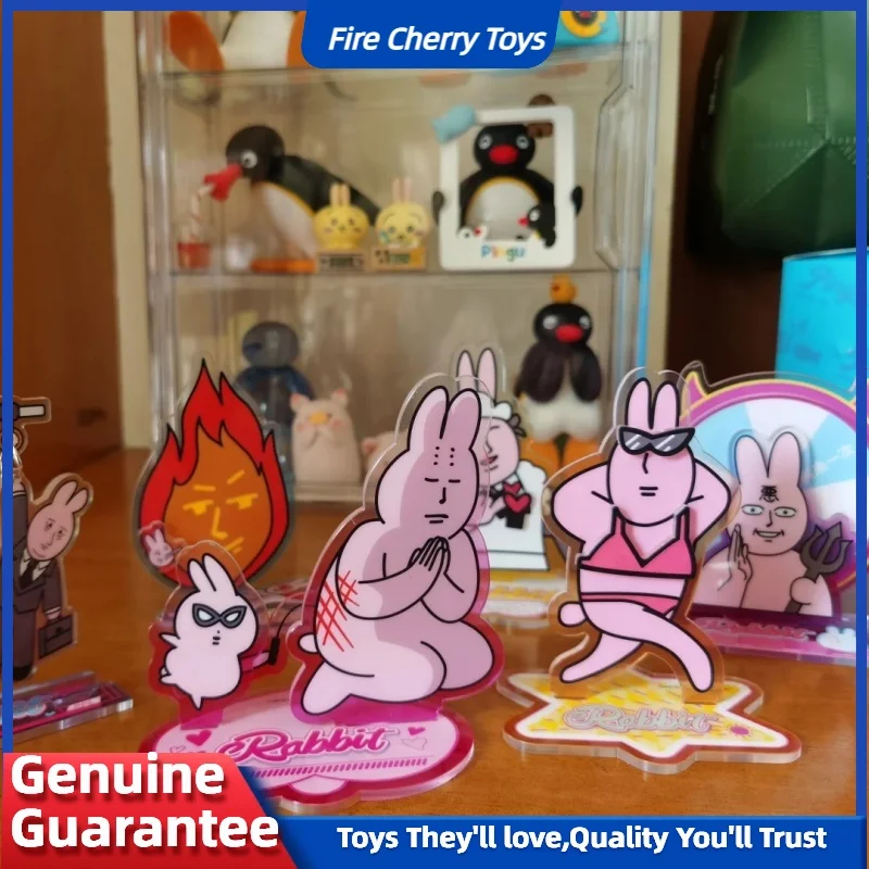 

Genuine Pink Rabbit Creative Abstract Figurine Trendy Blind Box Toy Magnetic Absorption Bright Light Display Award Series Girl