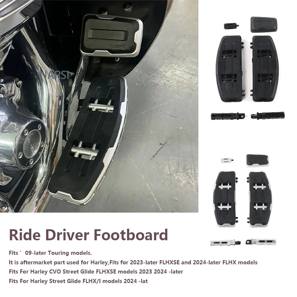 2024NEW Motorcycle Rider Driver Footboard Kit For Harley Touring Road King Street Electra Glide Softail Deluxe FLD Fat Boy Trike