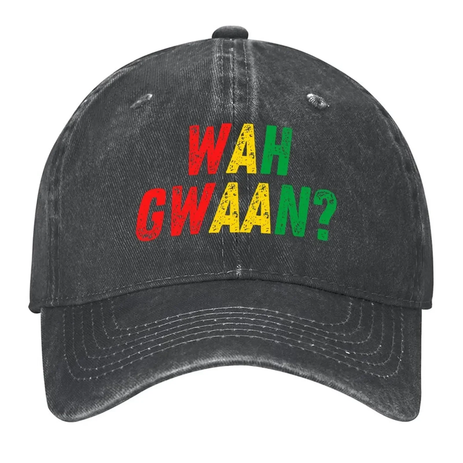 New Wah Gwaan Jamaican Patois Slang For What's Up Reggae Rasta Colors Baseball Cap Derby Hat Sun Caps Beach Hat Caps For Women M