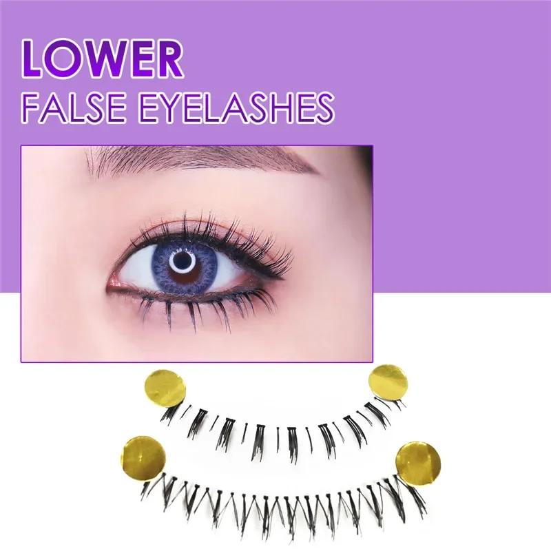 Confezione da 10 paia di ciglia inferiori Stili diversi sotto le ciglia Ciglia inferiori morbide Ciglia inferiori a fascia trasparente fatte a mano