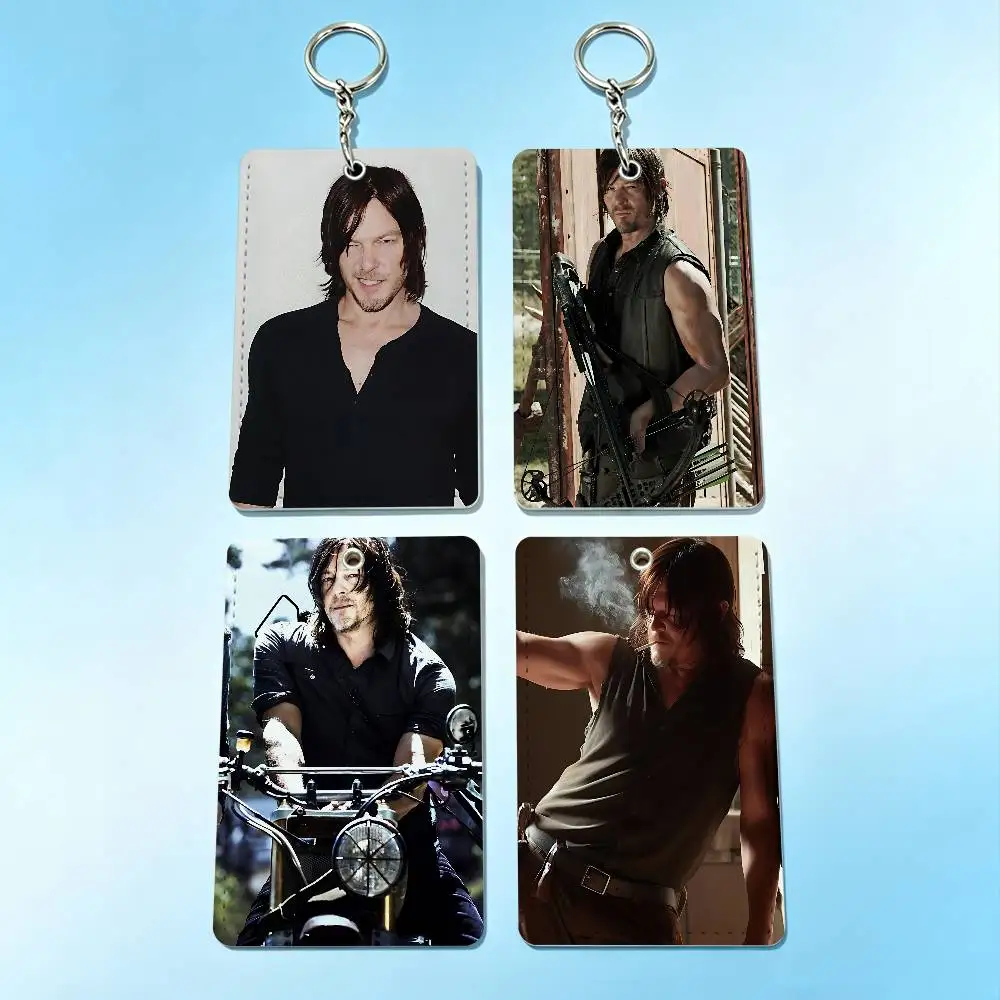 

Cool D-Daryl D-Dixon Card Holder Men And Womenn Universal Antirust Keychain Learther Access Drop Key Tag Ring
