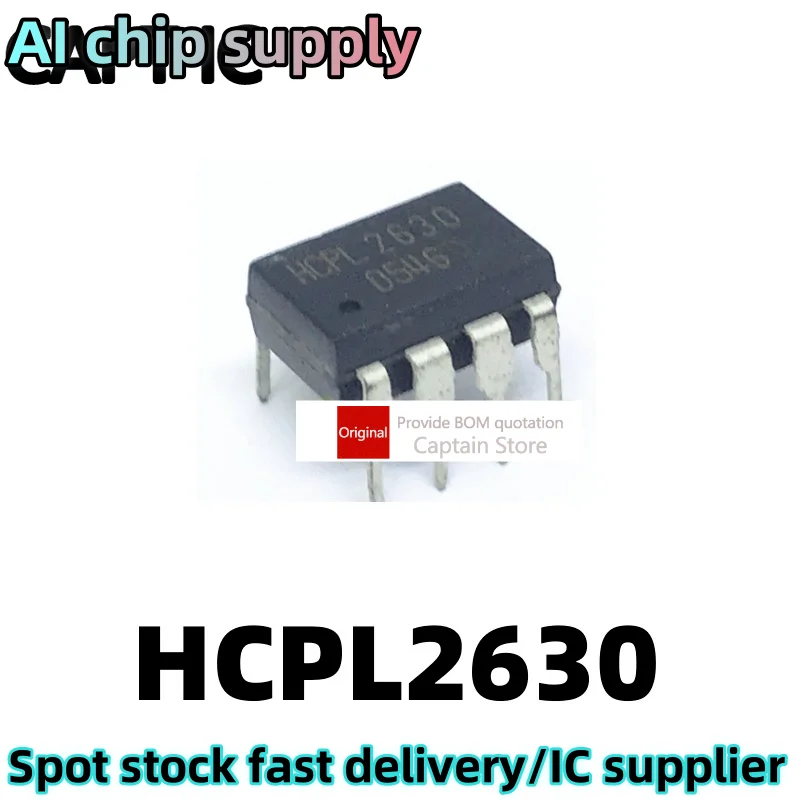 5PCS HCPL-2630 HCPL2630 A2630 Inline DIP8 Photoelectric Coupler