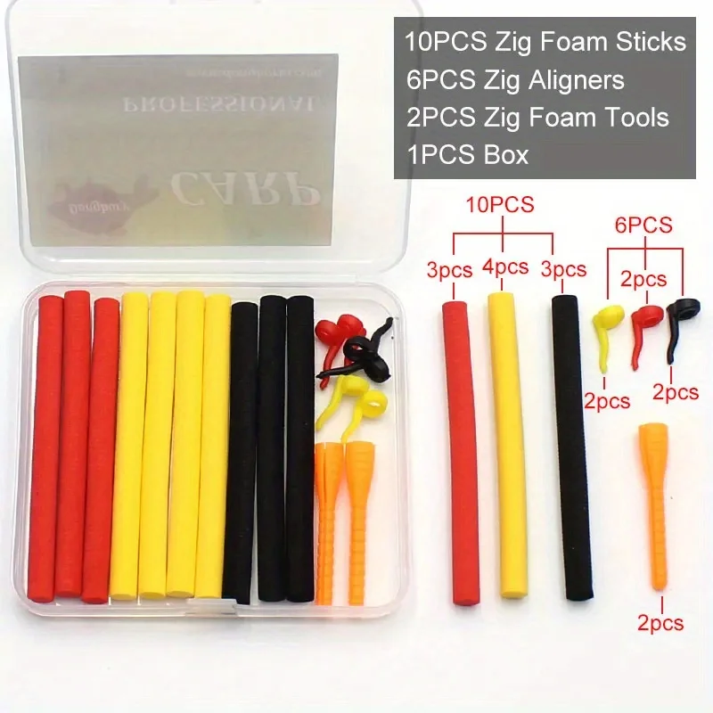 18pcs/box Carp Fishing Accessories Carp Fishing Bait Kit Pop Up Zig Rig Foam for Carp Hair Rig Carp Feeder Carp Fishing Tackle