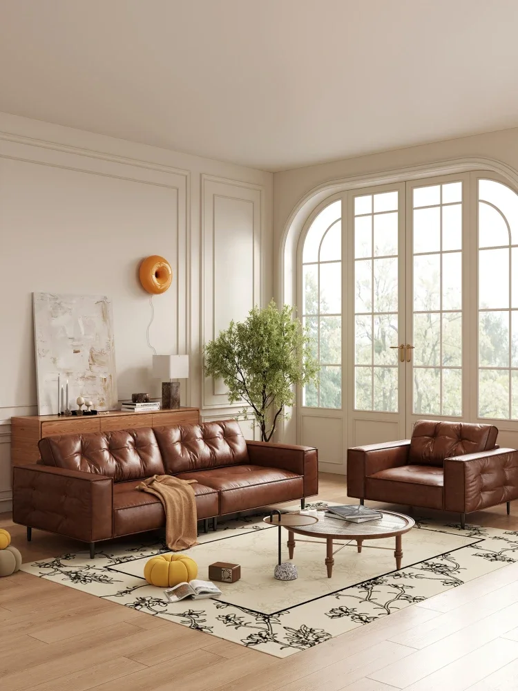 

E Light Luxury Mid-Century Modular Sectional Sofa For Small Apartment Modern Minimalist Living Room Sofa Set