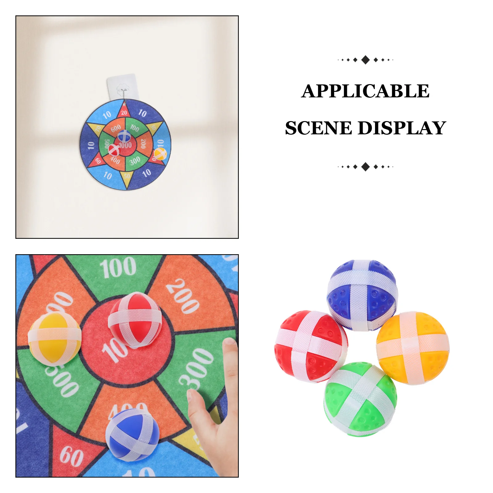 Palline appiccicose da 20 pezzi per freccette in tessuto - Gioco di lancio e cattura in tessuto di feltro da 1,57 pollici - Bomboniere per palline sportive per bambini Campeggio all'aperto