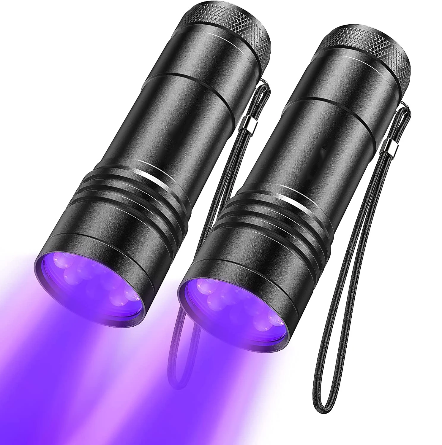 F2 2 Pack 12LED UV Flashlights EDC LED Black Light Flashlights with 395 nm Black Light for Pet Urine and House Stains Detecting