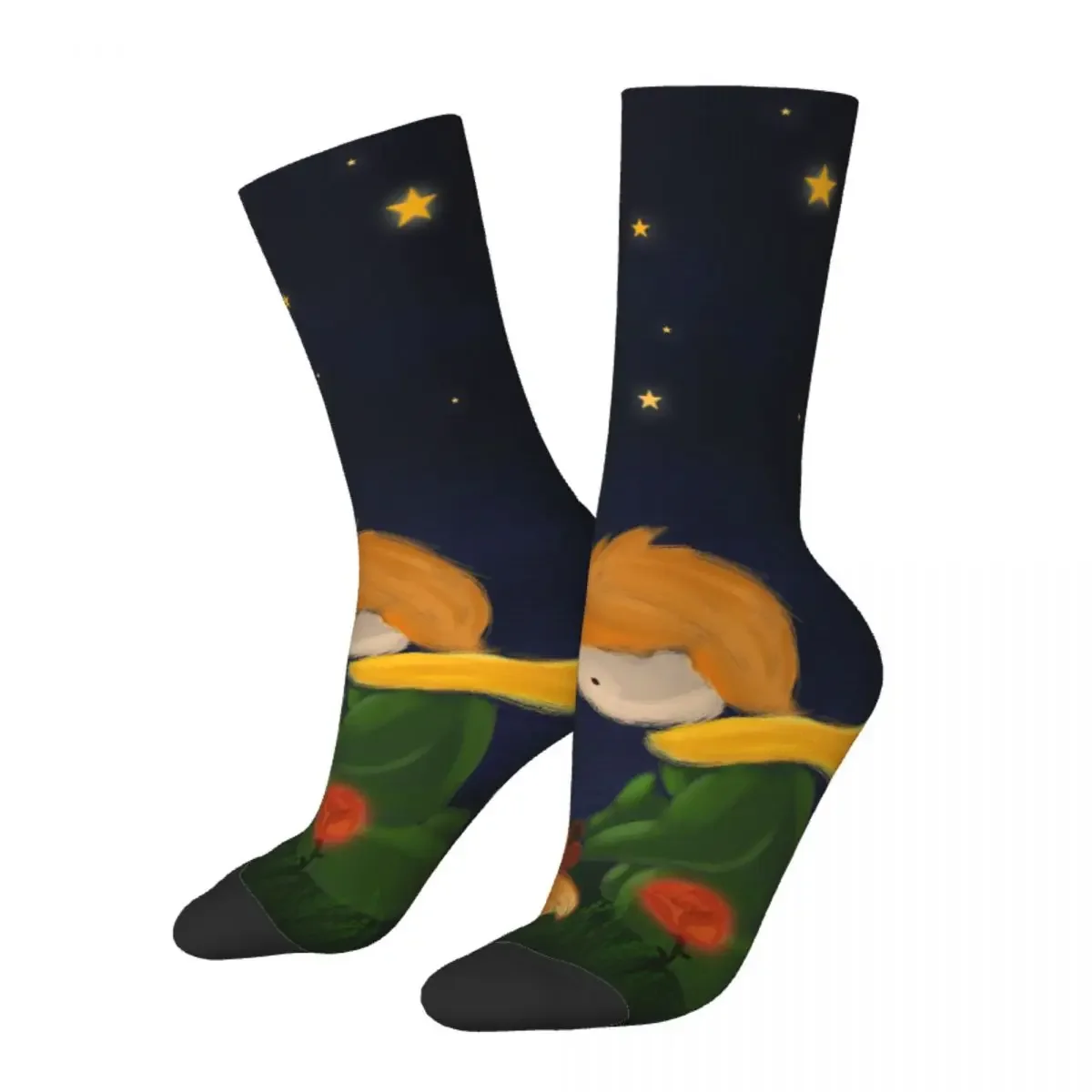 

Breathable Colorful Men's Women's Cute The Little Prince Fox And Stars Socks Sweat Absorbing Crew Socks for Men Women