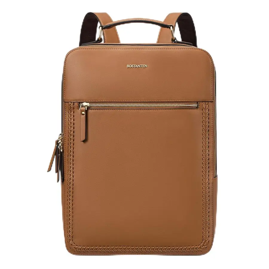 

Leather Backpack 15.6 inch Laptop Bag Travel Casual Computer Backpack College Business Work Shoulder Bags with Trolley Sleeve fo