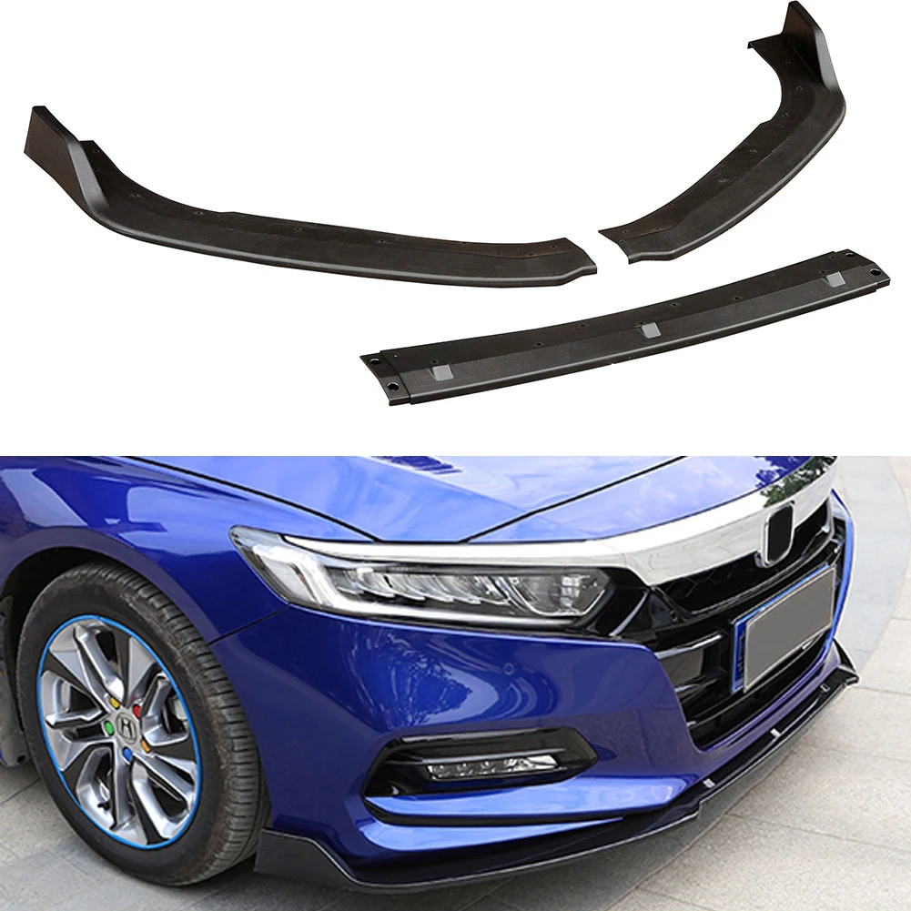 

3Pcs Car Front Bumper Canard Lip Splitter Body Shovels Bumper Lip Spoiler Replacement for 2018-2019 Accord