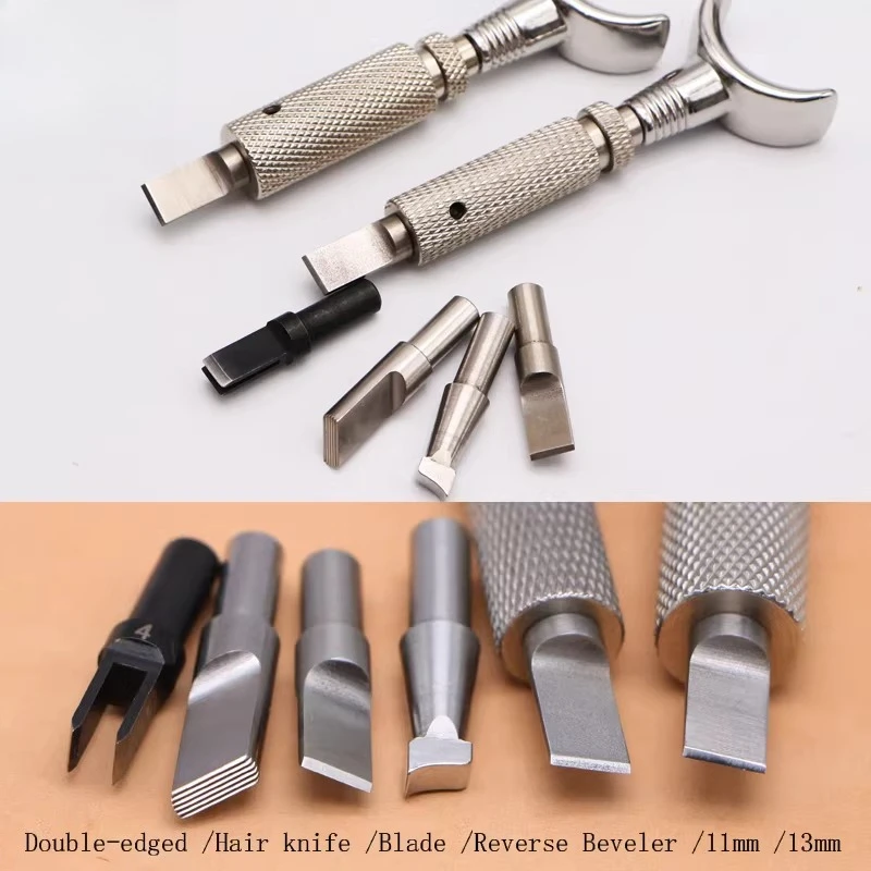 Basic Introduction Stainless Steel Head Rotary Scraping Knife DIY Leather Goods Bag Belt Wallet Engraved Decoration Rotary Knife