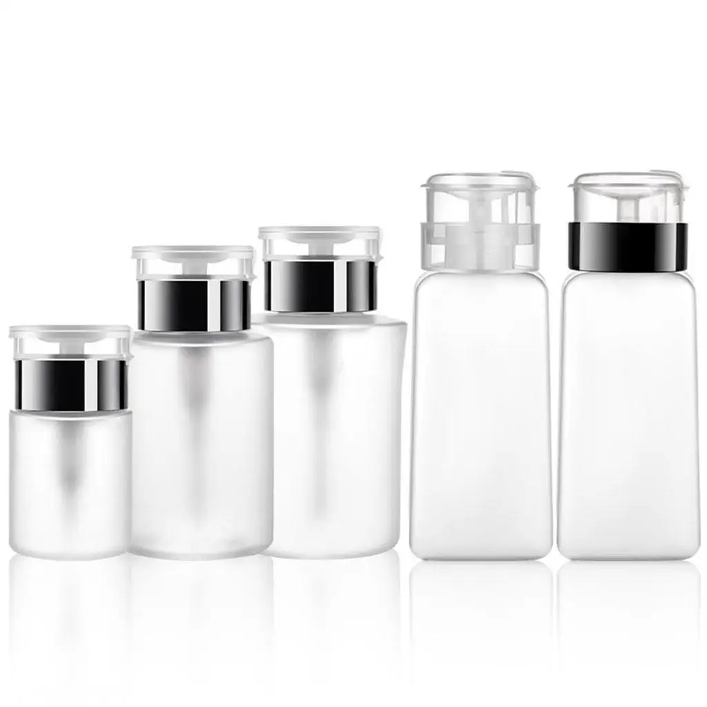 Transparent Leakproof Remover Pump Dispenser Nail Art Storage Bottle for Home Travel Manicure Cleaning