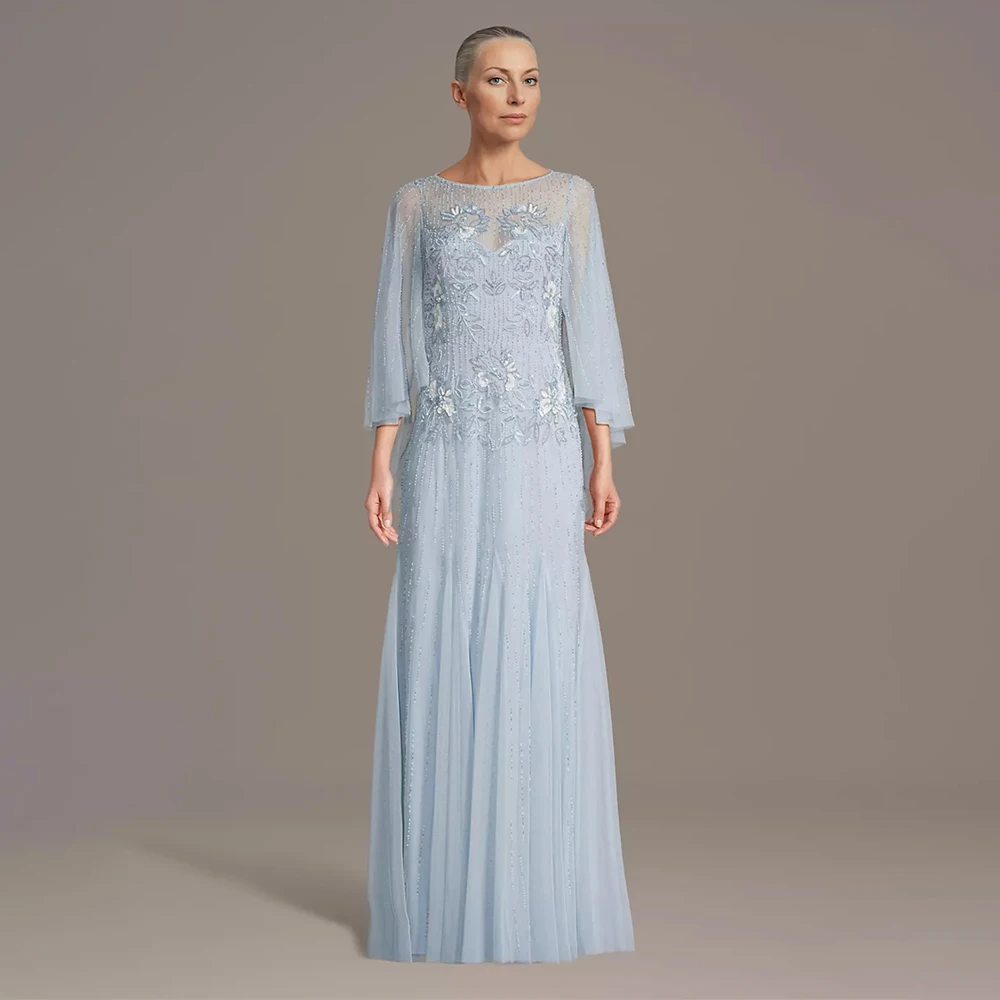 

Mother of the Bride Dress 3/4 Sleeve Applique Mother Dress Formal Mother of The Bride Dresses 2026 Women's Wedding Party Attire