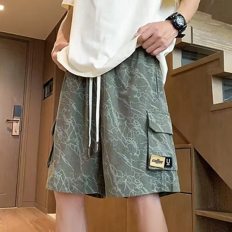 

Men's High Street Fashion Summer Shorts Workwear Inspired Loose Relaxed Fit Lightweight Straight Leg Sporty Trendy Versatile