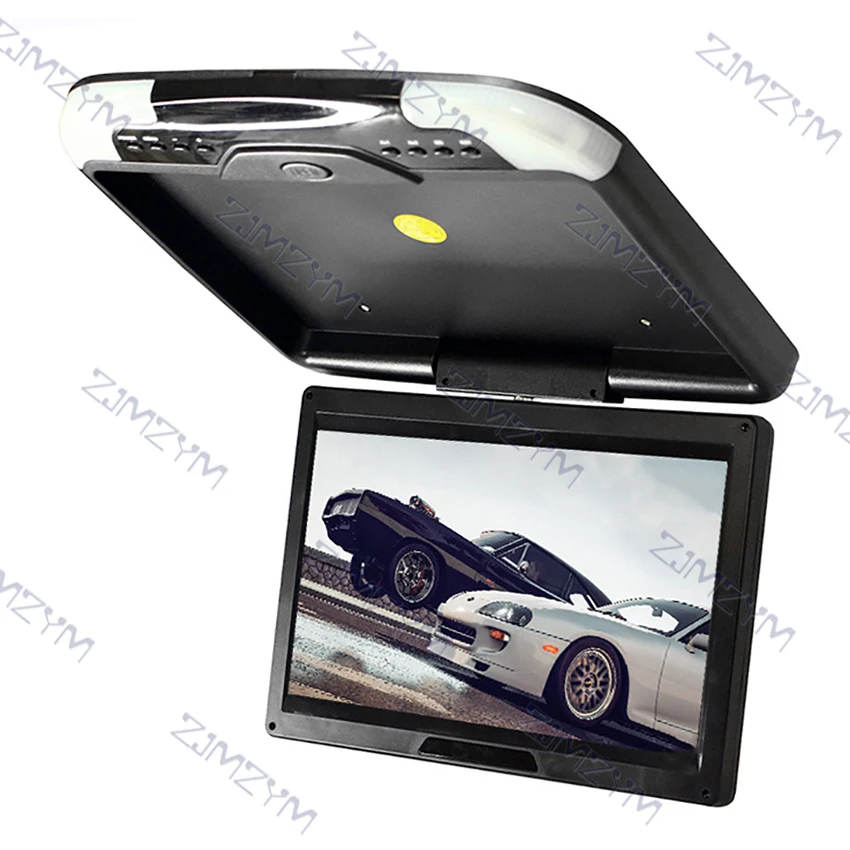 12.1 Inch Car Monitor DC12V Car Ceiling Monitors Roof Mounted Flip Down Monitor External Digital Screen With LED light