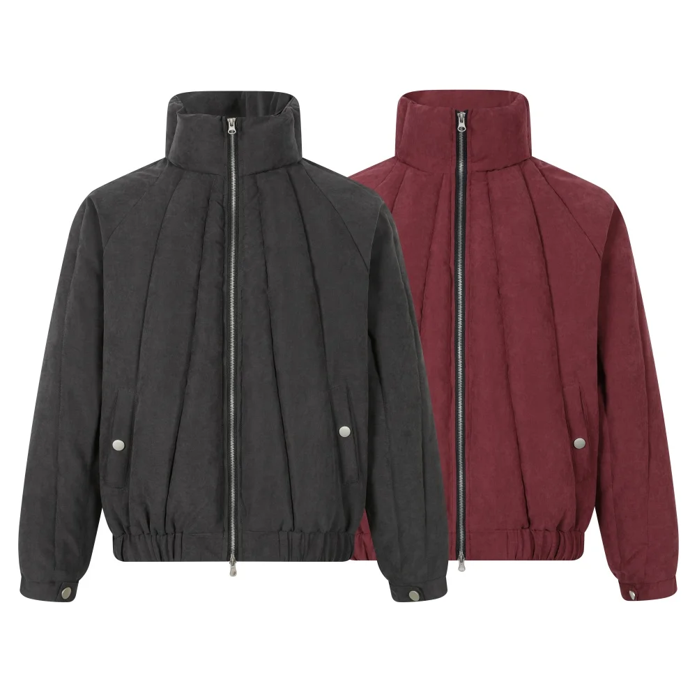 Jaqueta de inverno feminina de alta qualidade estofamento zíper casal gola leve acolchoado jaquetas casacos de inverno femininos