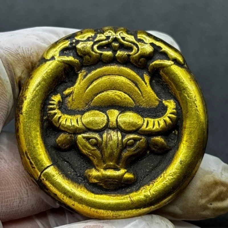 Handicraft made of pure copper, a set of collectible ornaments featuring twelve zodiac signs from the Qing Dynasty Kangxi er