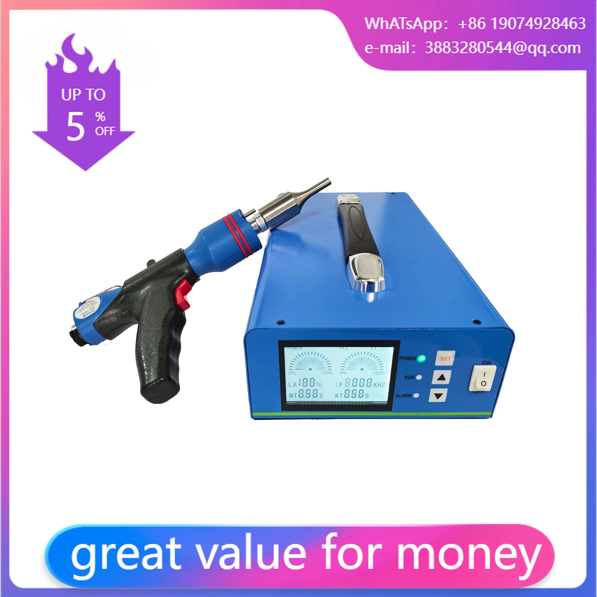 28KHZ Portable Hand-held Small Spot Ultrasonic Welding Machine FLT Ultrasonic Plastic Spot Welding Machine 35khz