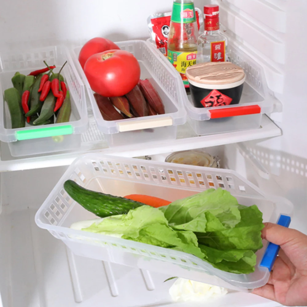 

Protable Kitchen Fridge pace Saver Organizer Refrigerator Storage Holder Drawer Container Tools