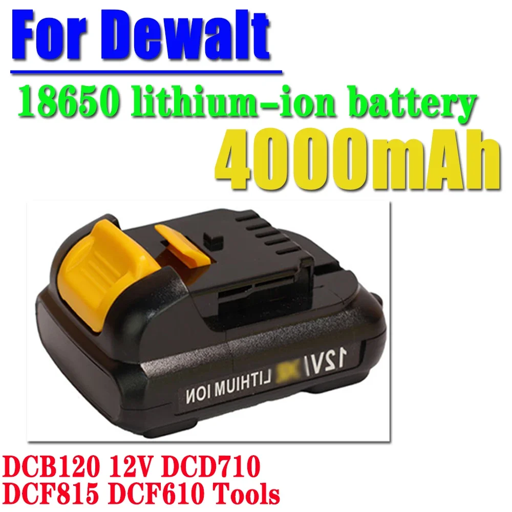 For DEWALT 12V Battery 4000mAh for DCB120 DCB122 DCB125 10.8V DCB100 DCB101 DCB119 Li-ion Power Tools Battery