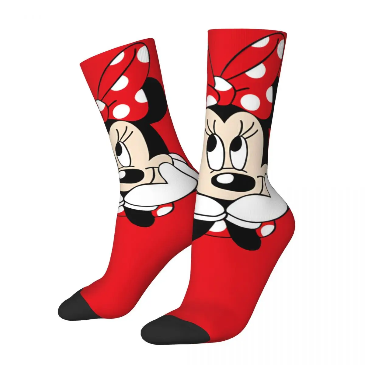 Minnie Mouse Bow Tie Socks for Girls Warm Fashion kawaii Mickey Socks Harajuku Middle Tube Crew Socks Little Small Gifts