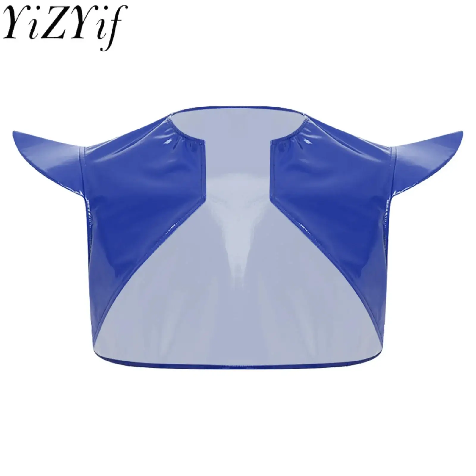 

Men's Cap Sleeves Shoulder Shrug Top Patent Leather Mini Shoulder Armor Vest for Nightclub Party Halloween Cosplay Accessories