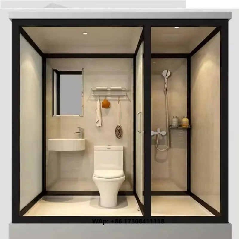 All-in-One Prefabricated Bathroom  Complete Modular Shower Room with Toilet & Sink for Hotel & Apartment