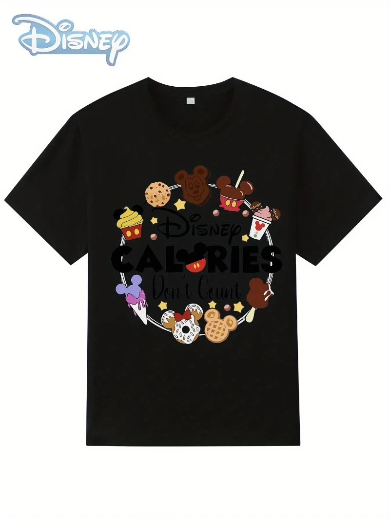 Disney Authorizes Mickey Mouse Pattern Summer Round Neck Short Sleeved T-shirt for Women with Printed Pattern T-shirt Top