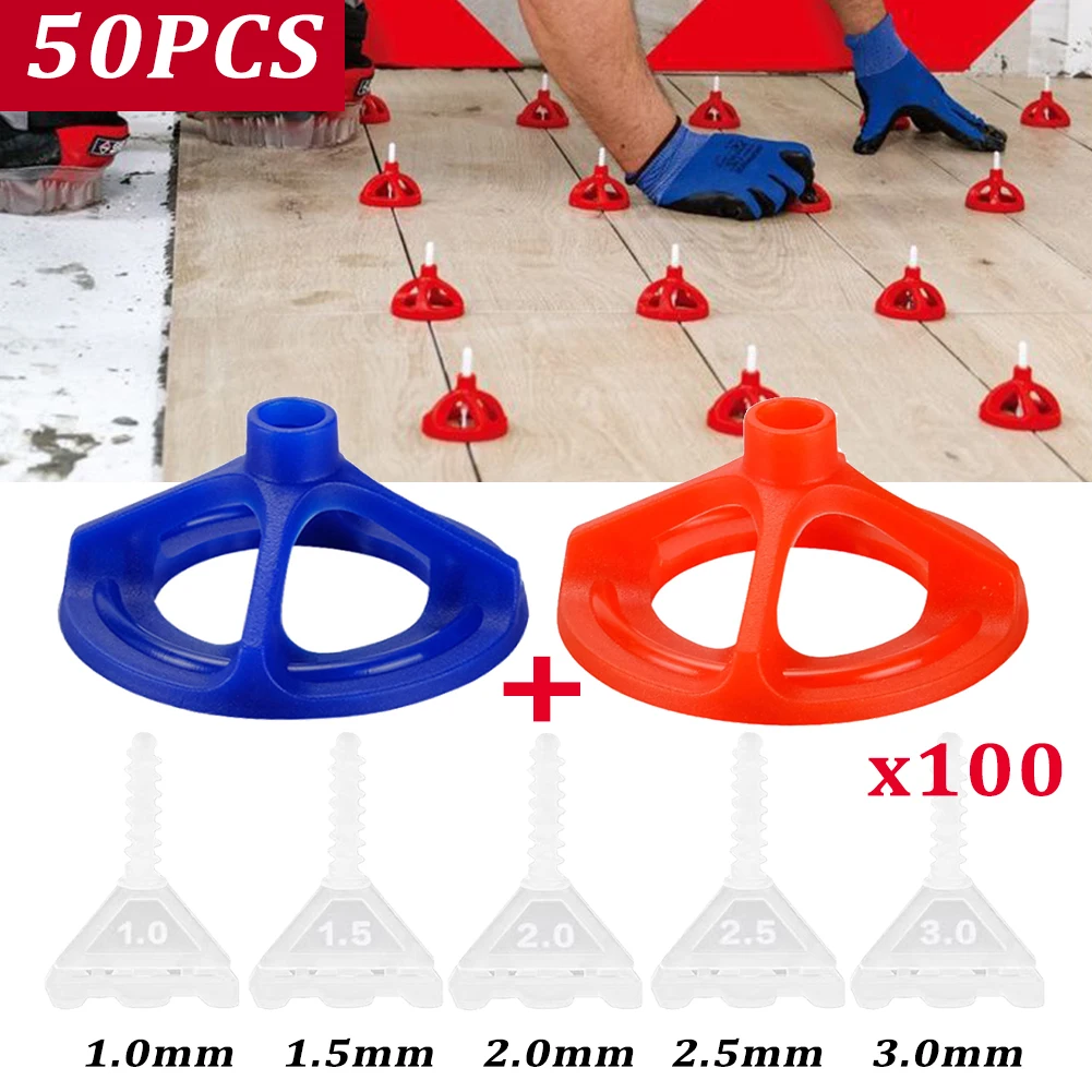 50pcs Nuts Spiral Ceramic Tile Leveling System Ceramic Tile Leveling System Clips Spacers Tile Installation Tool for Tile Laying