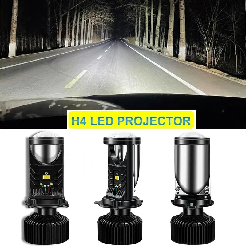 2 stks H4 LED Projector Mini Lens Auto H4 LED Koplampen Kit Conversie Grootlicht Dimlicht 120 W Turbo Fan Auto Licht Lamp