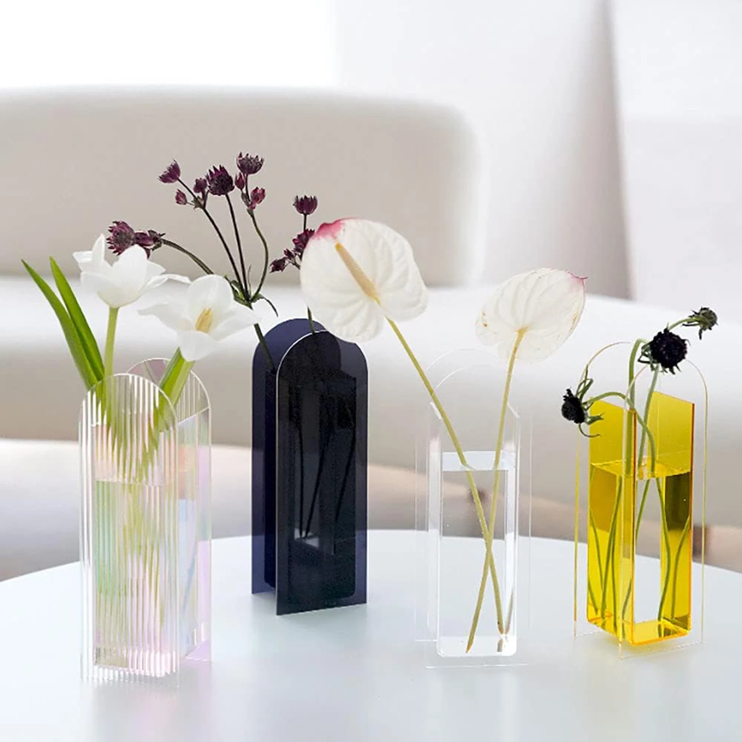 1pcs Acrylic Vase,Wedding Centerpieces, Home Decorations,Arch Shape Vase Modern Design