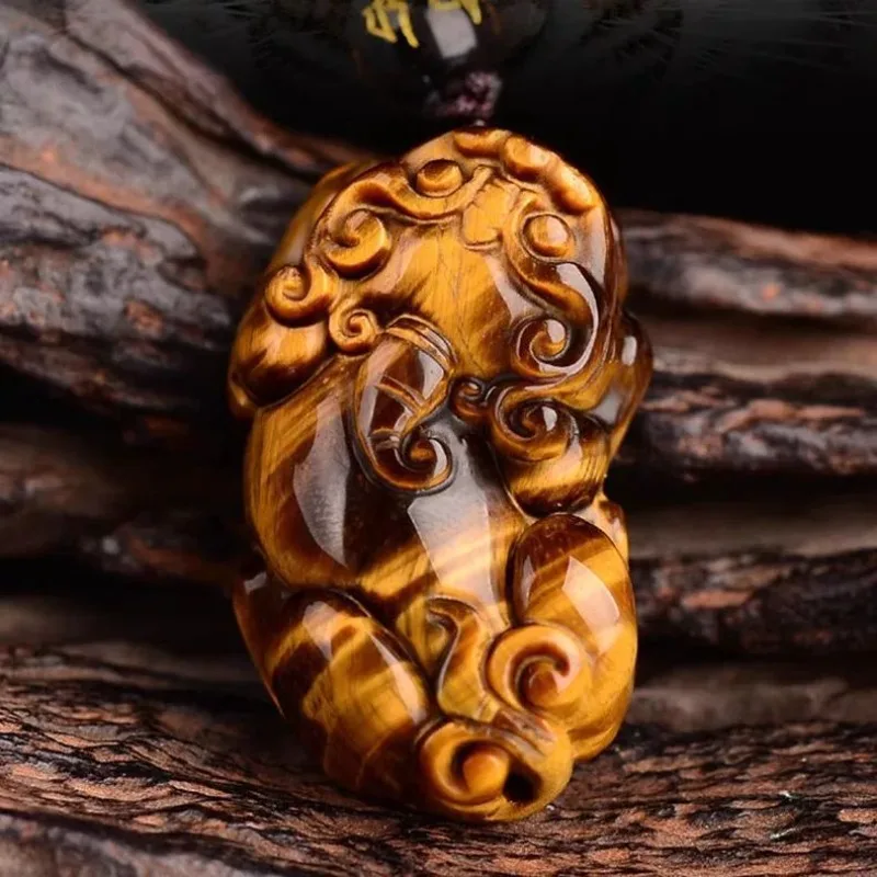 

Подвеска Pixiu из натурального камня тигрового глаза, изысканные украшения в этническом стиле в стиле ретро