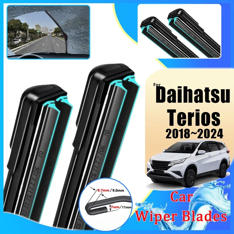 

For Daihatsu Terios F800 F850 Toyota Rush 2018~2024 Double Rubber Front Wiper Blade Windshield Windscraeen Brushe Car Accesories