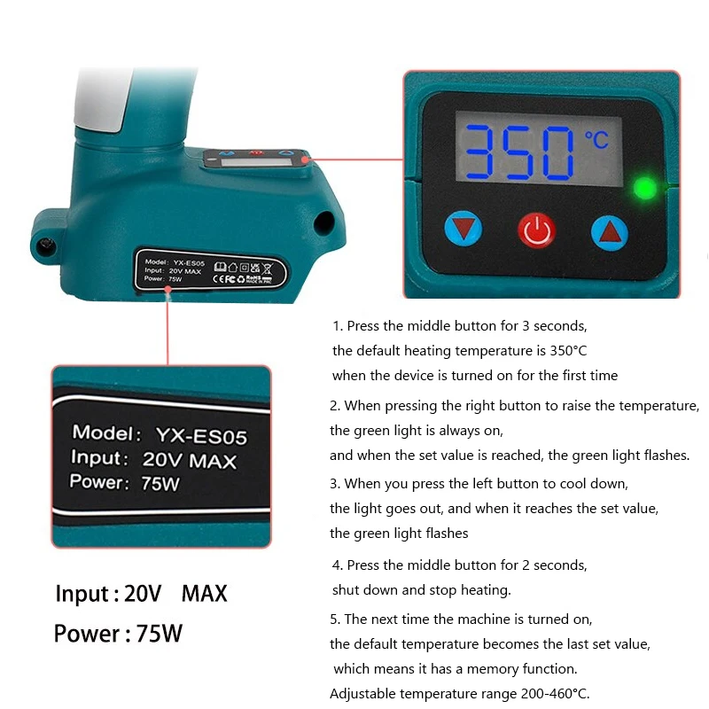 Portable Cordless Soldering Gun For Makita/DEWALT/Milwaukee/Bosch 18V Battery Electric Solder Gun Electric Soldering Iron