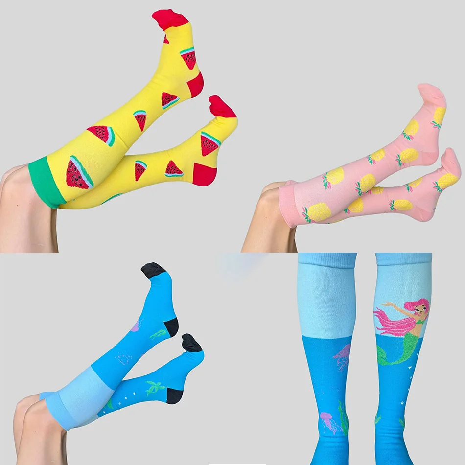 3 pairs of women's compression socks men's outdoor sports socks pregnant women's varicose vein socks