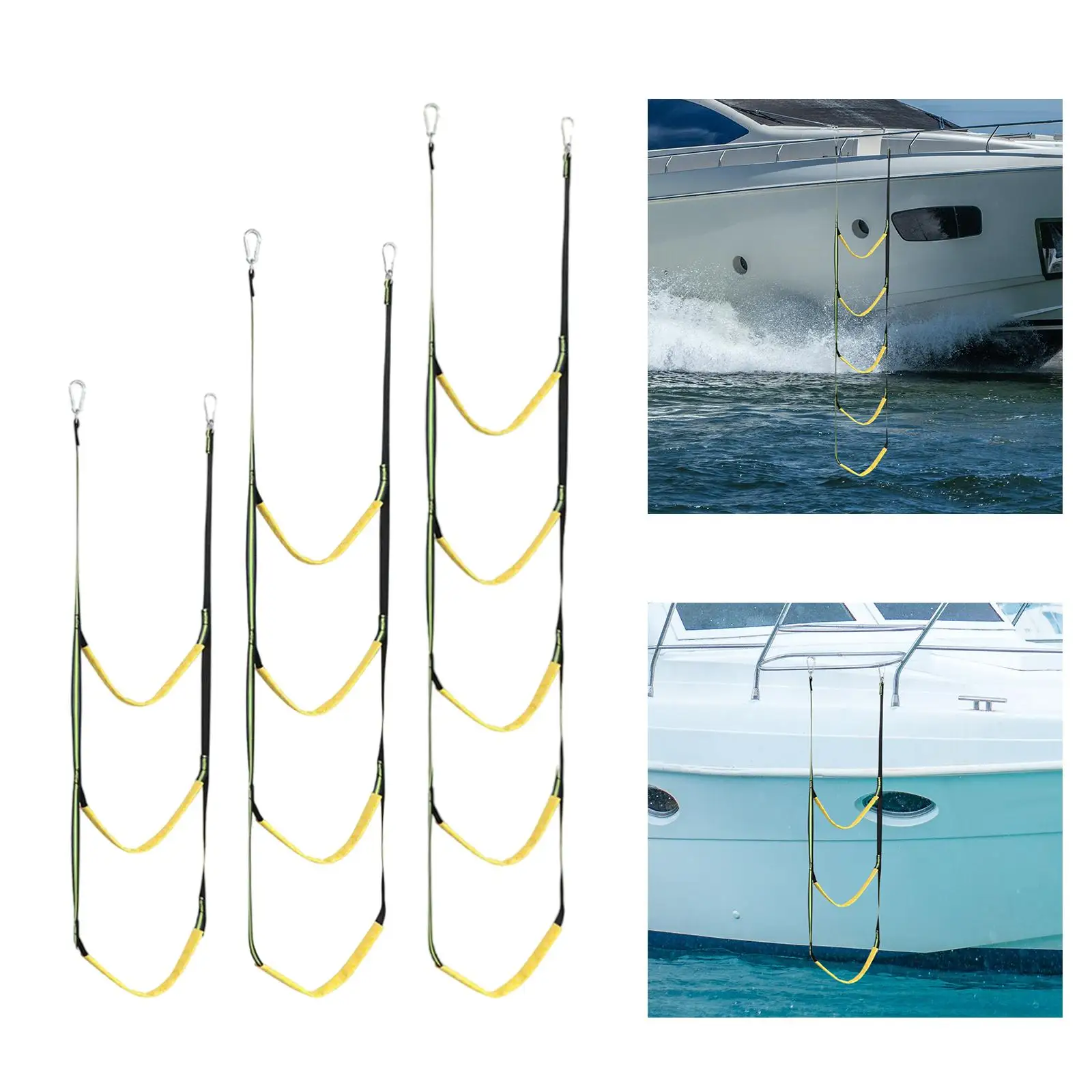 Boat Rope Ladder Resin Rungs Folding Boat Ladder High Strength Climbing Ladders for Inflatable Boat Kayak Dinghy Yacht Canoeing