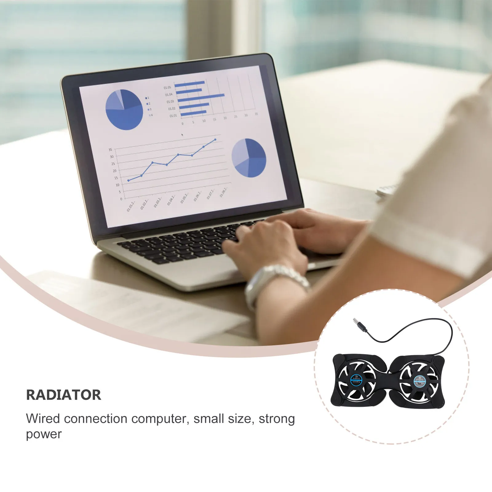 

2 Units Laptop Cooling Pad with 70Mm USB Fans Foldable Compact Design for Notebook Computer Cooling Black Laptop Fan Cooler