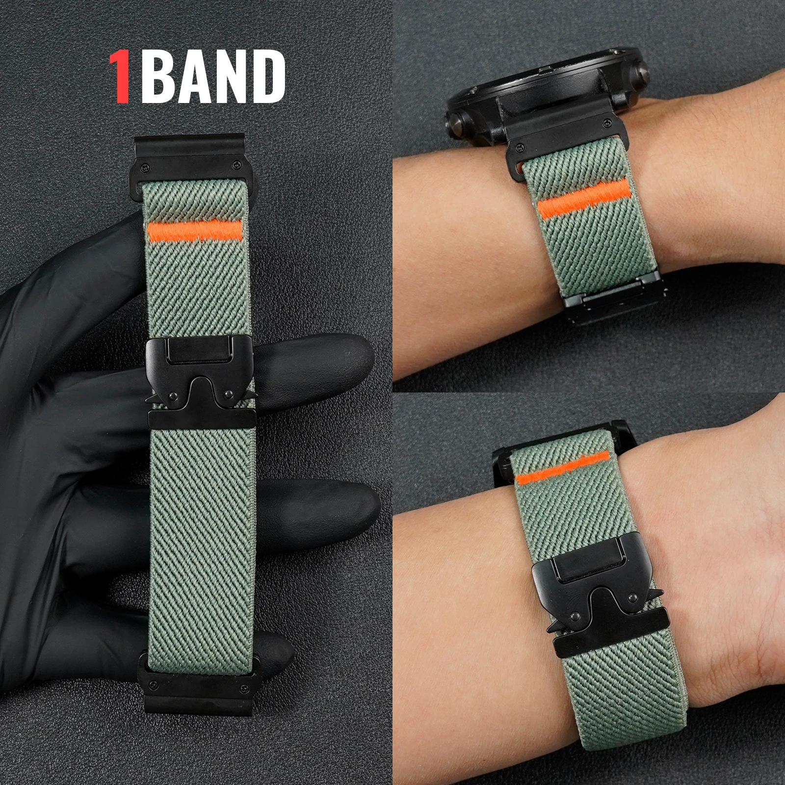 QuickFit 20/22/26mm Nylon-Uhrenarmband für Garmin Fenix 8 7 Pro 7S 5X 5Plus Band Fenix 6XPro Forerunner 965/955/945 Instinct – Detail 15