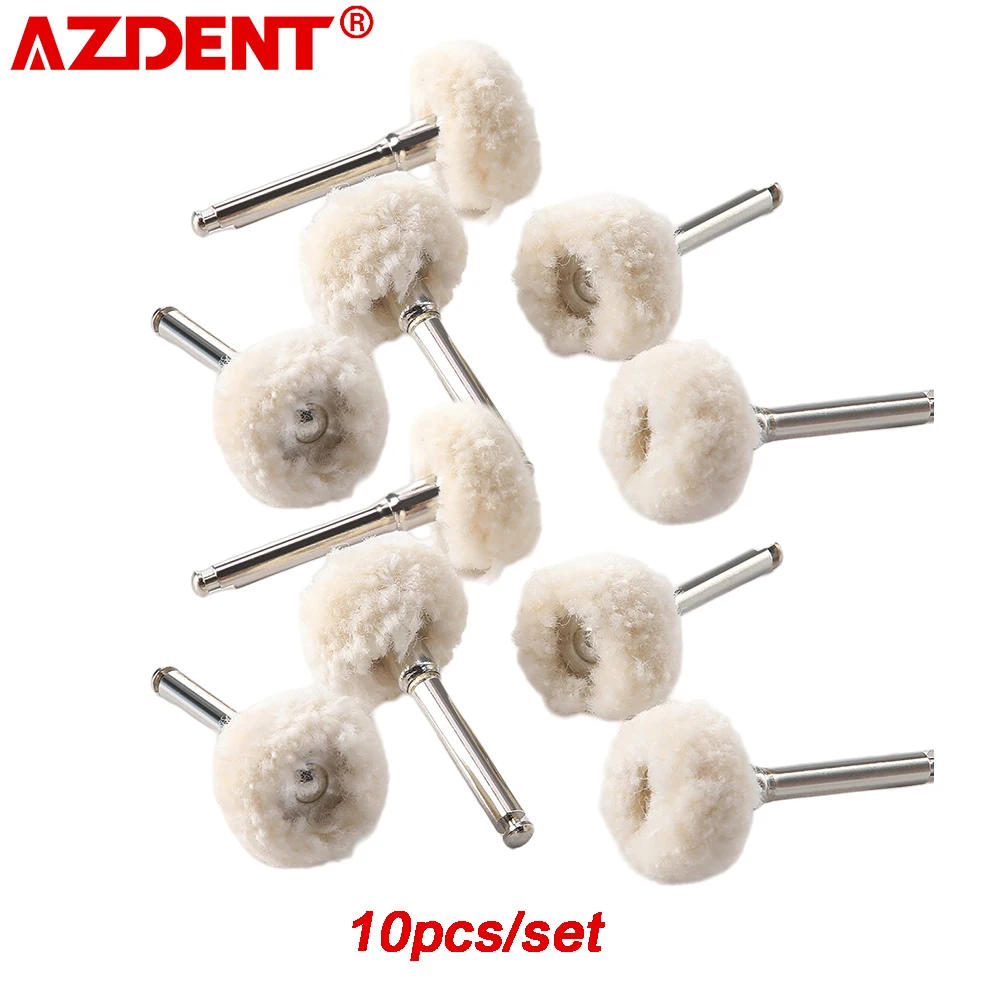 

AZDENT 10Pcs Dental Polishing Brush Felt Wheel Wool Cotton Polishing Brushes Polisher for Rotary Tool 2.35mm Polishing Wheel